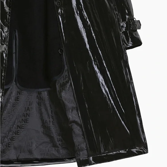 Jane Post Women's Black Trench Coat - Picture 5 of 7